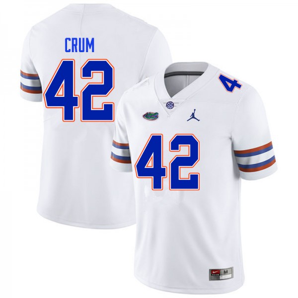 Men #42 Quaylin Crum Florida Gators College Football Jerseys White